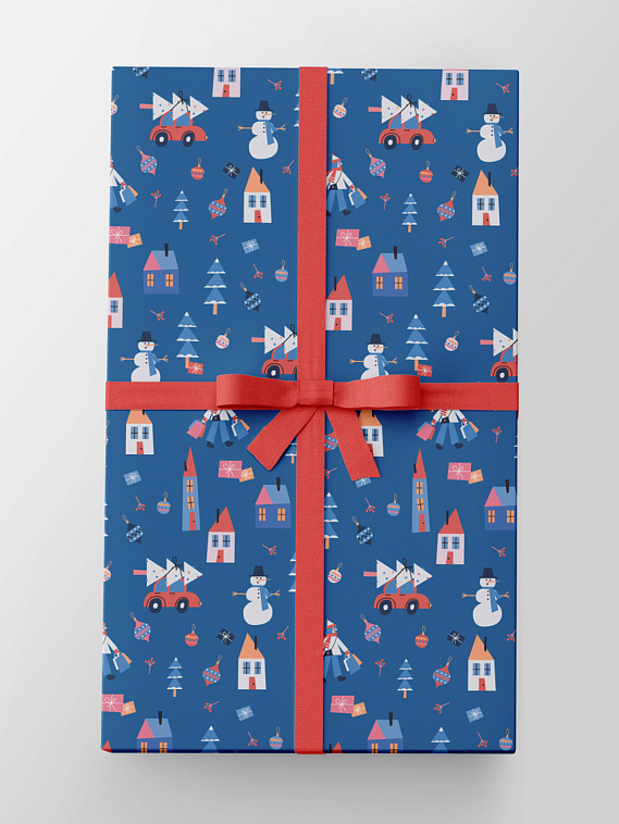 Упаковочная бумага "За подарками" 70х100 см 606x758